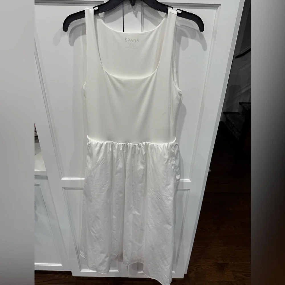 SPANX NEW Spanxsmooth jersey mixed media midi dress - Picture 6 of 9